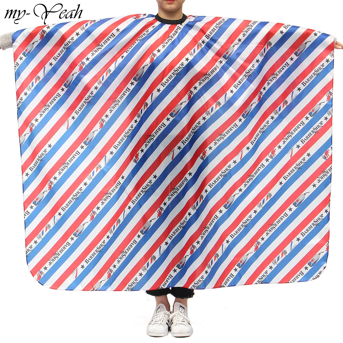 

2 Styles Pro Salon Stripe Hairdressing Cape Barber Hairdresser Haircutting Wrap Waterproof Cover Gown Apron Hairstylist Cloth