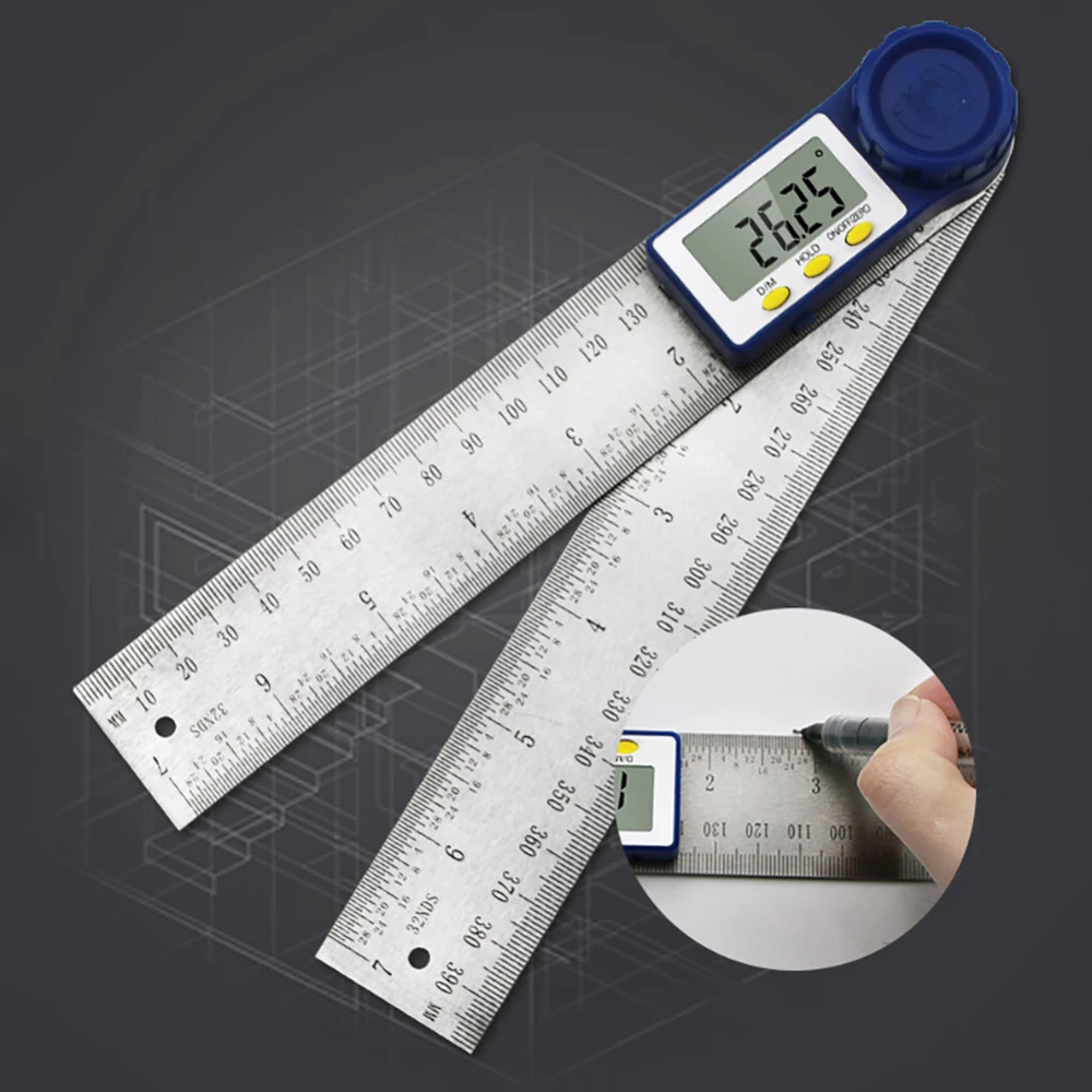  0-200mm Digital Meter Angle Inclinometer Angle Ruler Electronic Goniometer Protractor Angle Finder 