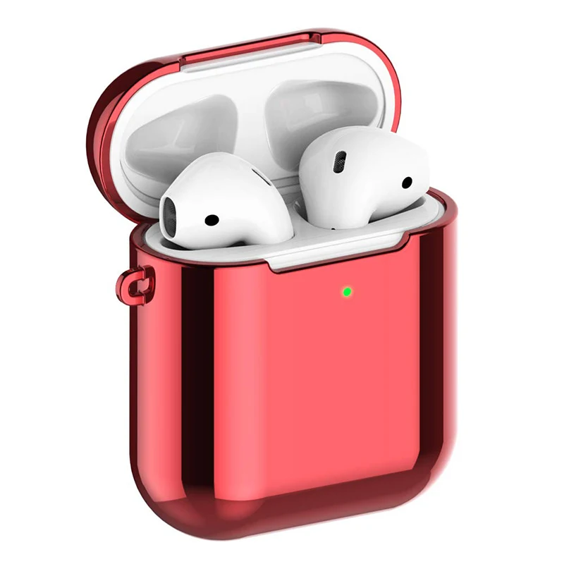 Air Pods чехол из ТПУ для Apple Airpods 1/2 противоударный защитный чехол для AirPods против отпечатков пальцев чехол для зарядки - Цвет: Красный