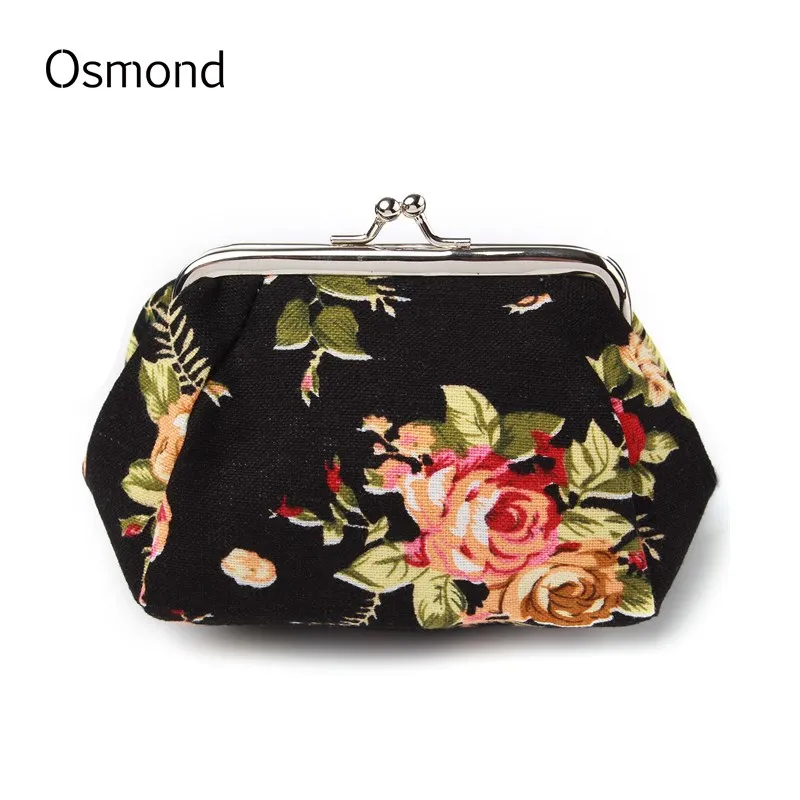 

Osmond Flower Printing Cute Women Coin Purses Women's Wallets Mini Card Holder Lady Change Key Purse Girl Hasp Canvas Money Bags