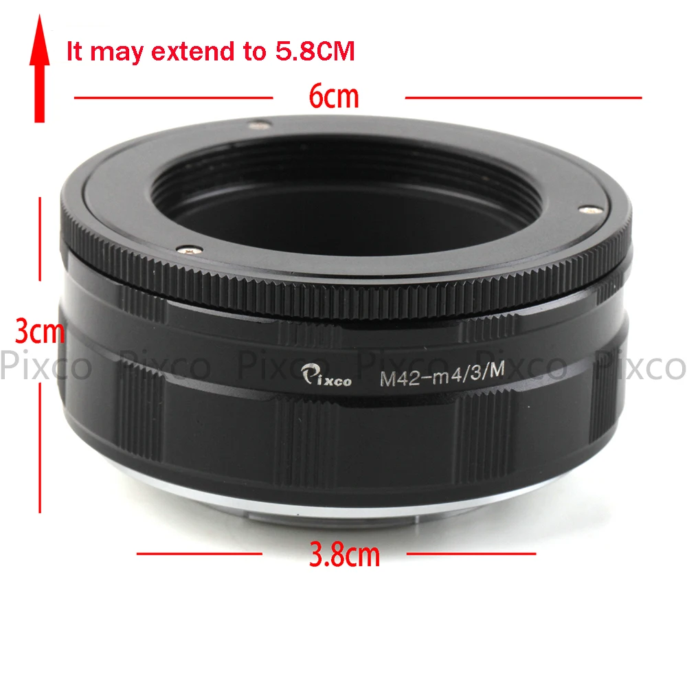 Adaptador de Lente Terno para Micro Suit para M42 ao Infinito para Montar Pixco Ajustável Macro Quatro Terços 4 Câmera M42-m4 - 3 - Image 3