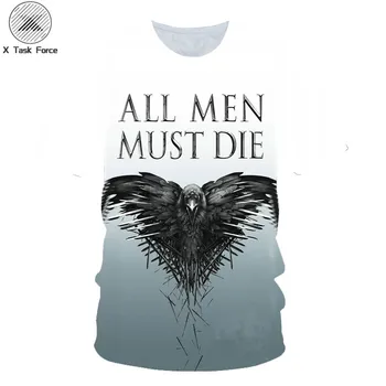 Game Of Thrones - All Men Must Die 2019 Spring Autumn figure cosplay costume tee shirts Loose Fit Casual Men Brand 3d t-shirt