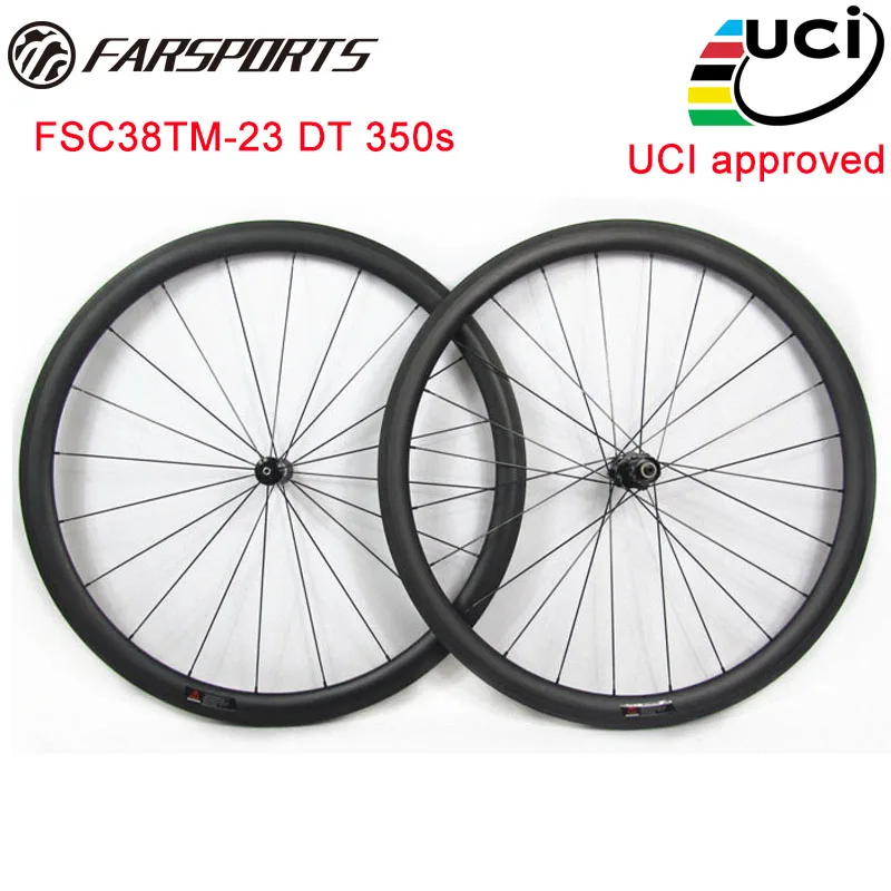 20.5mm width 38mm clincher carbon bicycle wheels with carbon hub