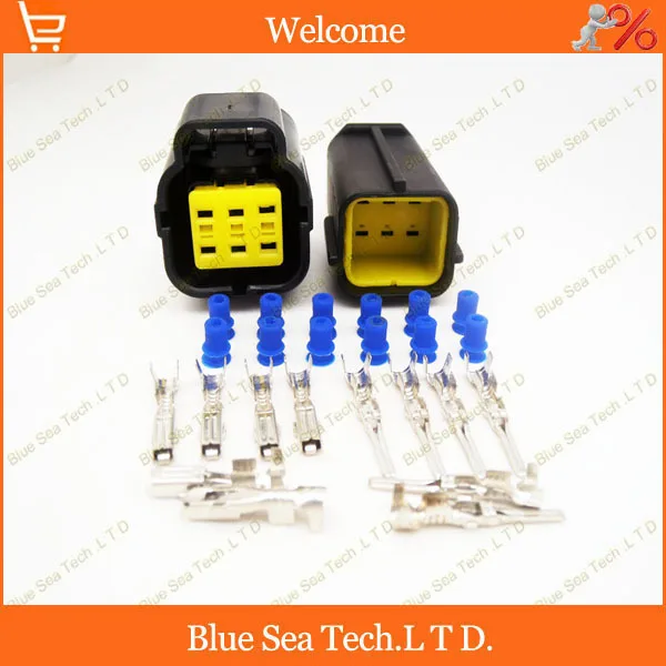 

Sample,2 sets 6 Pin/way male& female electronic accelerator pedal plug,Car waterproof electrical connector for Sagitar,VW etc.