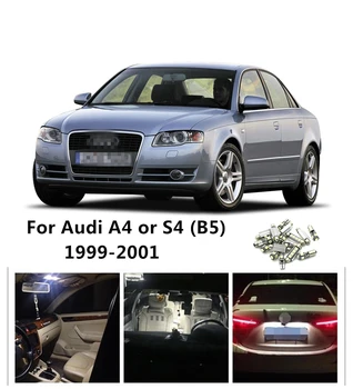 

LOAUT 16pcs White Canbus Car LED Light Bulbs Interior Package Kit For Audi A4 S4B5 1999-2001 Dome Lights License plate light