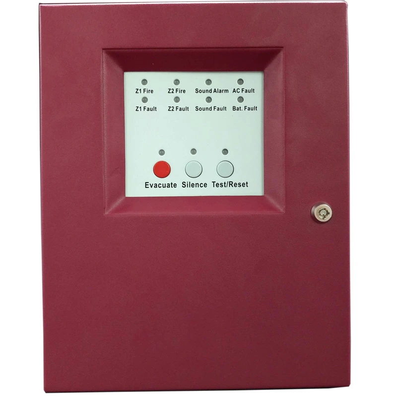 2 Zones Fire Alarm Control Panel MINI Fire Alarm Control System Conventional Fire  Control Panel salve panel