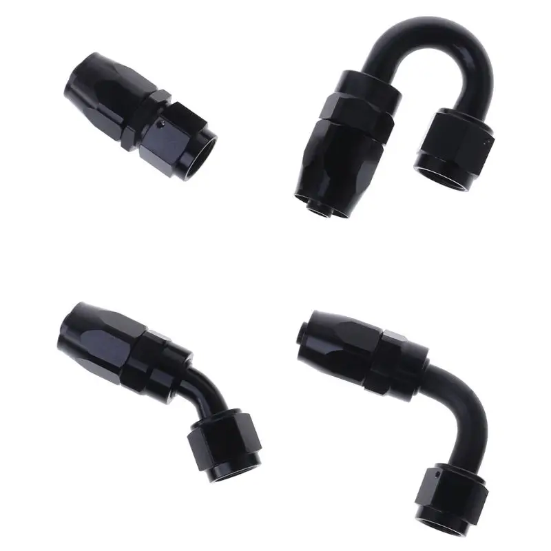 

1pcs New Universal AN6 Straight 45 90 180 Degree Oil Fuel Swivel Hose End Aluminum Alloy Fitting Oil Hose End Adaptor Black
