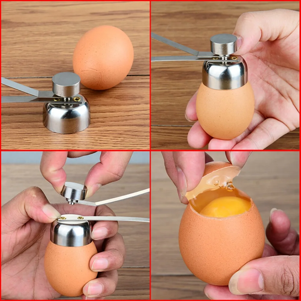Новинка, практичные металлические ножницы для открывания яиц, яиц, Топпер, резак, нож для ракушек, нержавеющая сталь, вареное, сырое, яйцо, открытый, креативный кухонный набор инструментов
