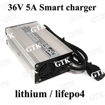 

Lifepo4 43.8V 5A charger 36V 5A smart charger with Aluminum shell fan LED light for 240W 12S 36V lithium battery US/UK/AU/EU