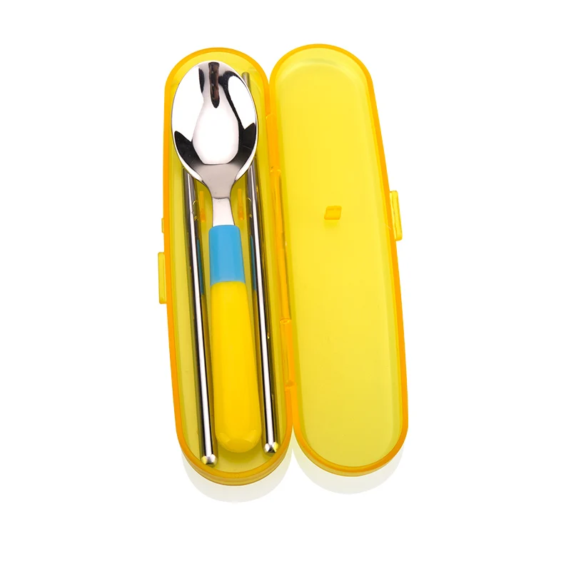 Baby Feeding Spoon Chopstick Stainless Steel Utensils (2)
