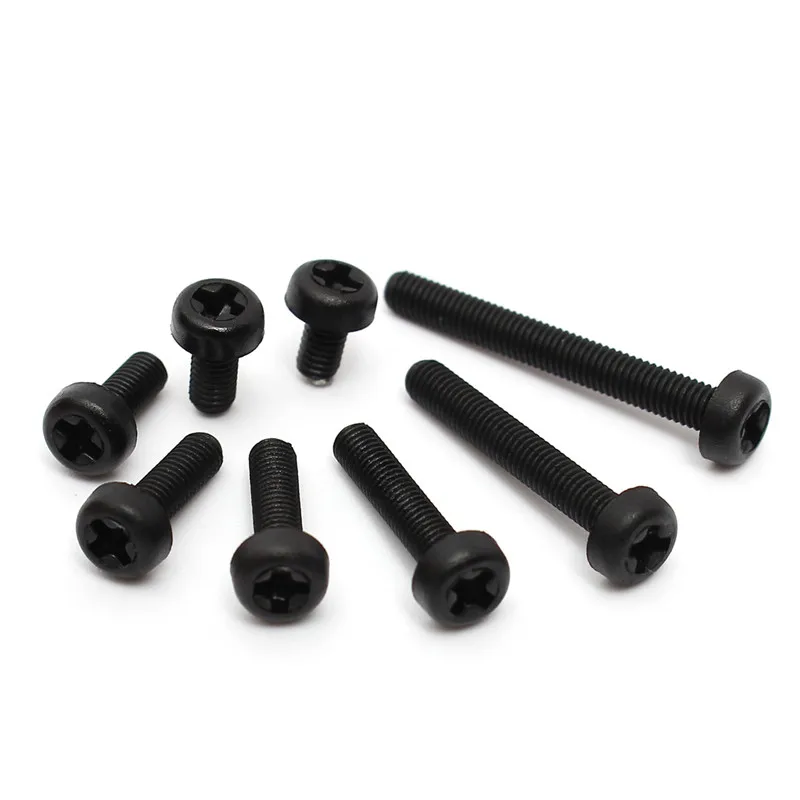 Buy 20Pcs M3 Black Nylon Screws Phillips Plastic Round