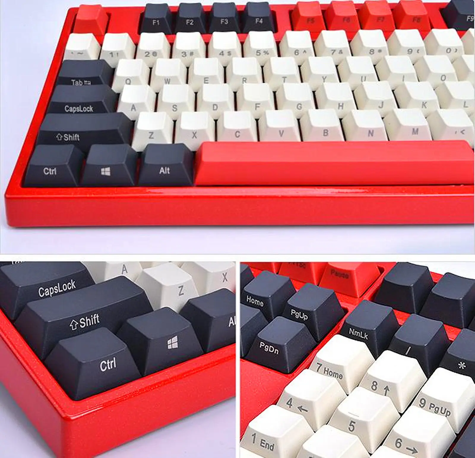 

104 Keys Dolch Red Keycap Keyset Thick PBT Laser Carving Keyaps ANSI Profile Key Caps for Cherry MX Mechanical Gaming Keyboard