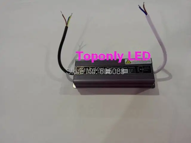 

ac110v/220v to dc12v/24v 60w led driver IP67 waterproof led transformer led power supply for strip/bar/module lighting,30pcs/lot