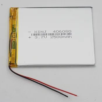 

XINJ 3.7V 2500mAh Li Polymer Li po Battery cell 406080 For PSP GPS Portable TV Video player Plate PDA MID Portable DVD Tablet PC