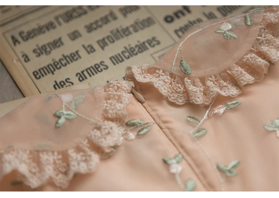 Линетт's chinoisery Весна Осень Женские винтажные милые платья с вышивкой