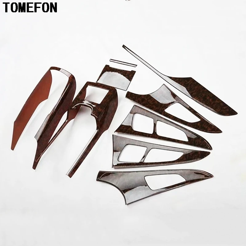 

TOMEFON ABS Plastic Special Brown Paint Front Central Control Interior Trim Inner Door Bowl 9pcs For Audi A6L A6 L 2012-2015