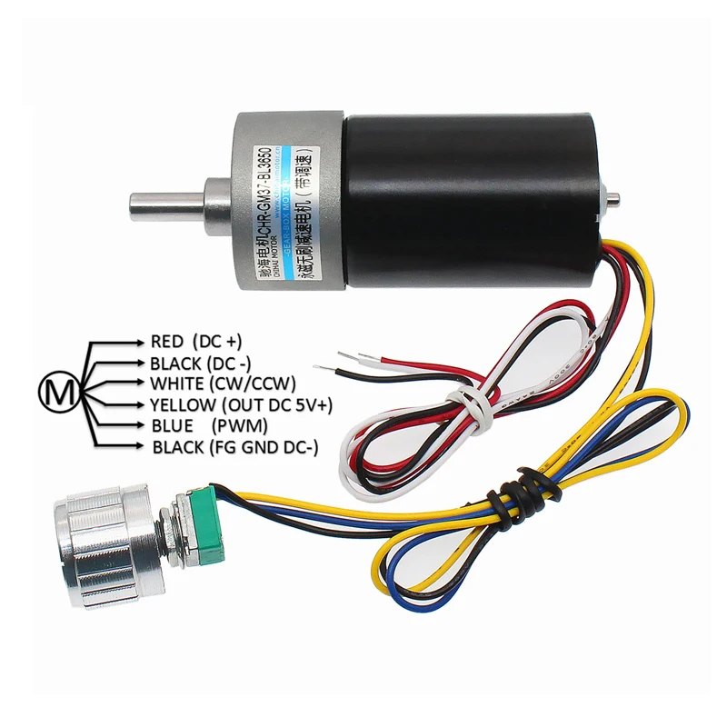 GM37 BL3650 brushless DC motor with stepless speed control knob DC12V