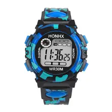Eletrônico crianças relógios moda elaborada sutil ao ar livre multifunções à prova dwaterproof água menino esportes relógio de crianças montre enfant reloj