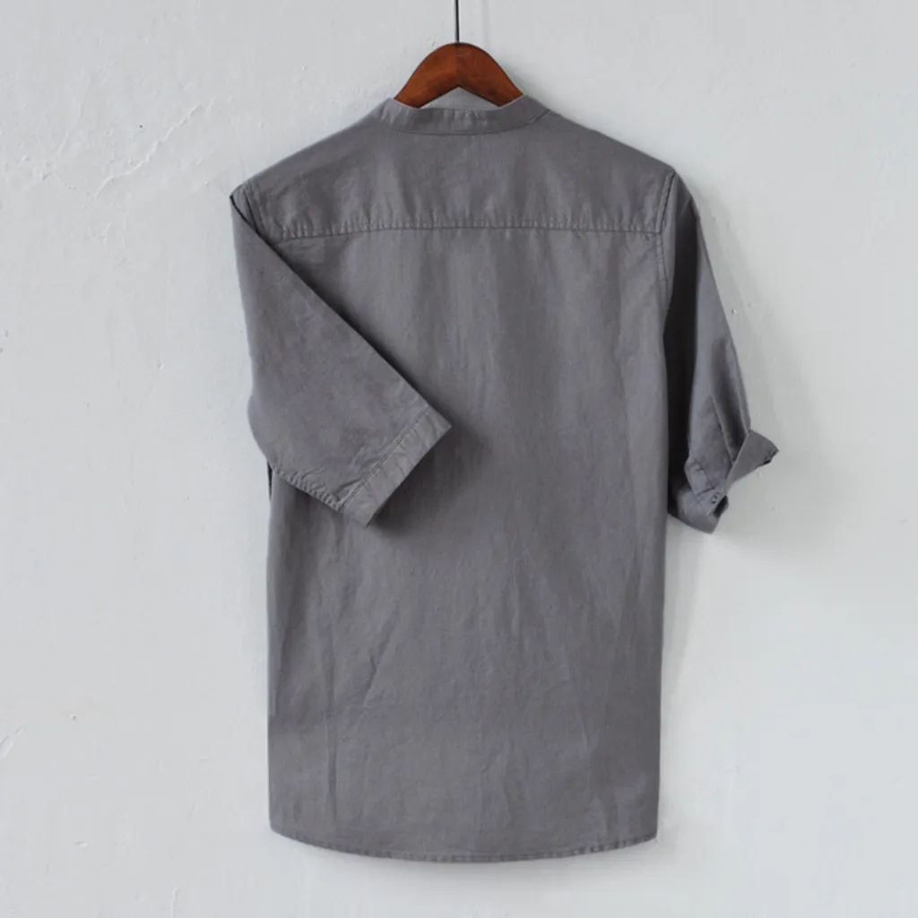 Мужская рубашка однотонная camisa hombre летняя и осенняя блузка мужские рубашки