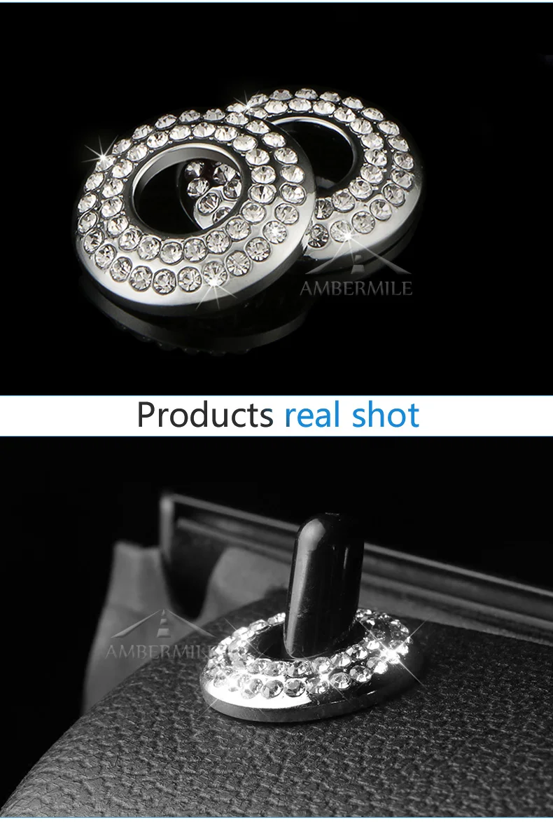 AMBERMILE Car Door Pin Cover Stickers Door Lock Circle Decoration for Mini Cooper Countryman F54 F55 F56 R56 R55 R53 Accessories (4)
