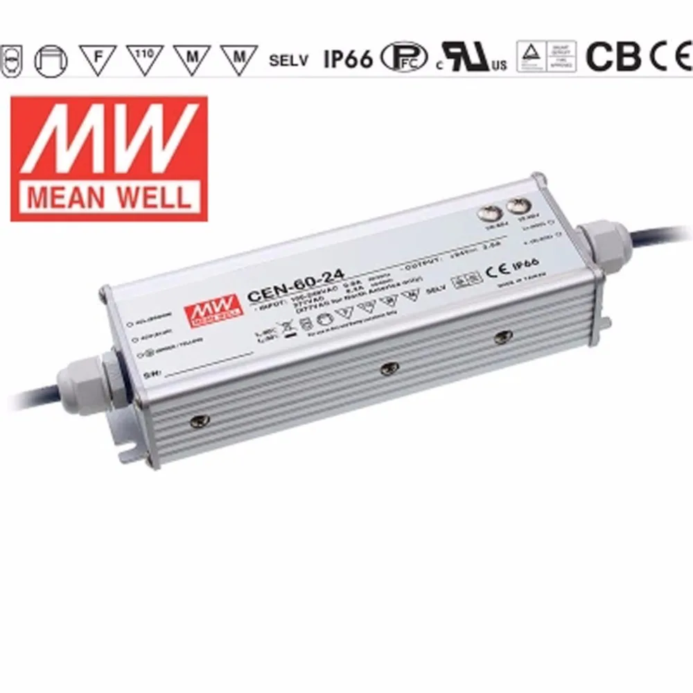 

MEAN WELL Original CEN-60 AC/DC Single Output Power Supply IP66 Waterproof LED Driver 60W 12V 15V 20V 24V 30V 36V 42V 48V 54V