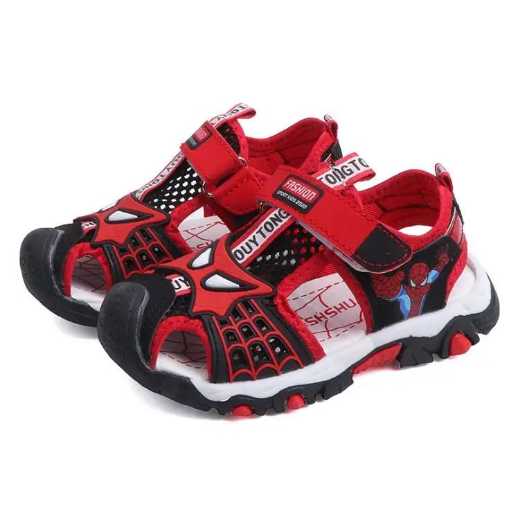 

Spider Man Boys Beach Sandals Fashion Mesh Hook Loop Children Beach Shoes Kids Cartoon Sandals For Cool Boys