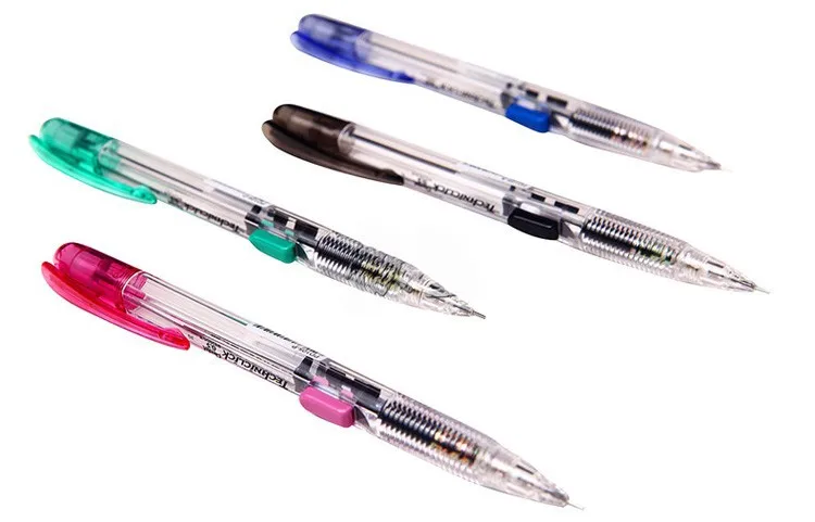 pentel kalemler 4 adet mekanik kalem sevk kalem 0 5mm siyah yesil mavi pembe dort renk