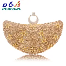 DG Peafowl кольца Луна выдалбливают цветочные Женская сумка-клатч Красный димон Кристалл несессер Сумочка День телефон интерьер дамская сумочка