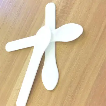 

Brand New 10pcs/set Mini Cosmetic Disposable Mask White Plastic Spoon Makeup Maquillage Tools Spatula Scoop