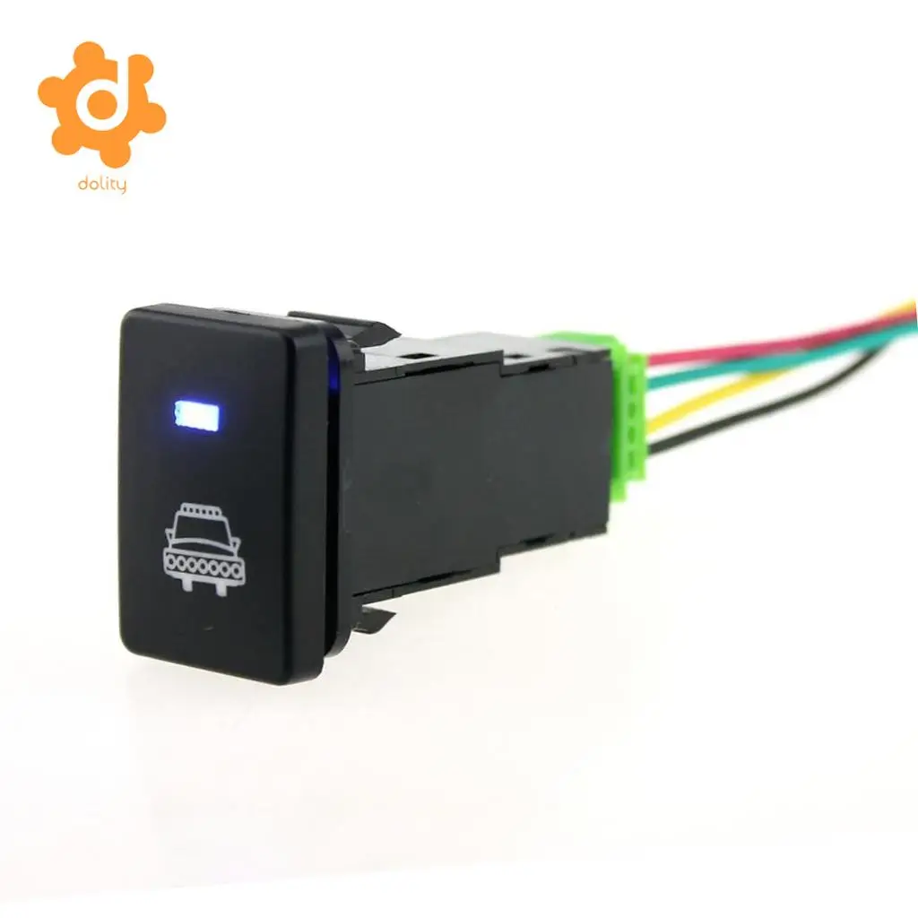 4 Pole Push Button Switch Blue LED for Toyota Camry Land Cruiser Hilux