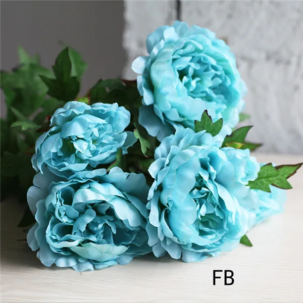 Искусственные цветы Пион Букет Шелковая Роза свадебное оформление букета свадебный цветок для украшения дома аксессуары - Цвет: FB