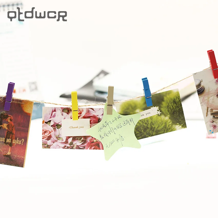 

20PCS Random Mini Colored Spring Wood Clips Clothes Photo Paper Peg Pin Clothespin Craft Clips Party Decoration