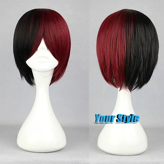 32 Sm Korotkij Krasnyj Chernyj Harajuku Anime Parik Korotkie Pricheski Fotografii Luchshe Estestvennyj Vid Pariki Muzhskoj Parik Kosplej Nu Vecherinku Pariki Aliekspress