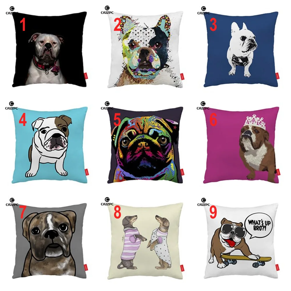 Abstract Watercolor Funny Boxer Bulldog Pet Dog Print Decorative