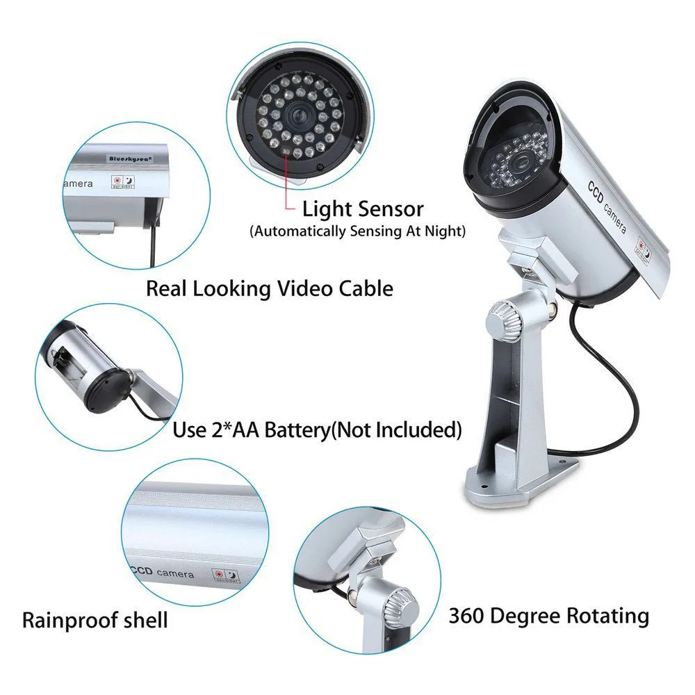Водонепроницаемый манекен камера видеонаблюдения наружная камера с мигающим светодиодный для помещений Beveiligings Exterieur Camaras De Seguridad