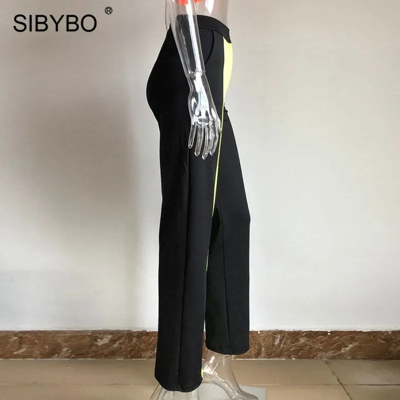 Sibybo/повседневные женские брюки с высокой талией, модные прямые летние брюки с карманами, женские уличные штаны-шаровары для девушек