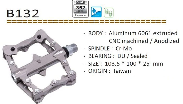 Wellgo B132 высококачественные велосипедные педали противоскользящие для дорожного горного велосипеда педали запчасти велосипедов