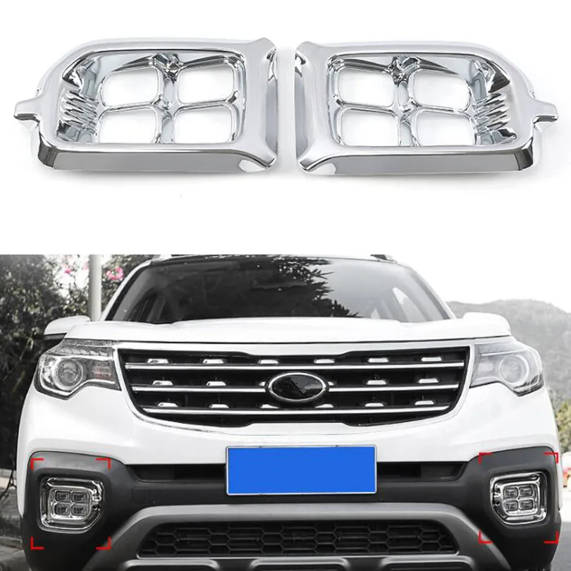 

2Pcs/set For Kia Sporatage R 2018 Car Front Fog Light Lamp Cover Decoration Frame Trim Chrome ABS Car Moldings Accessories