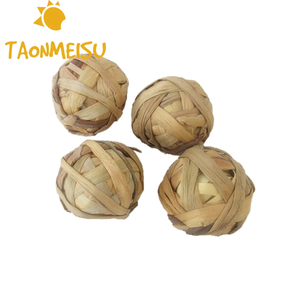 

Natural Aquatic Plant Grass Braided Ball Bunny Hamster Small Pet Chewing Toy Parrot Feet Standing Toy