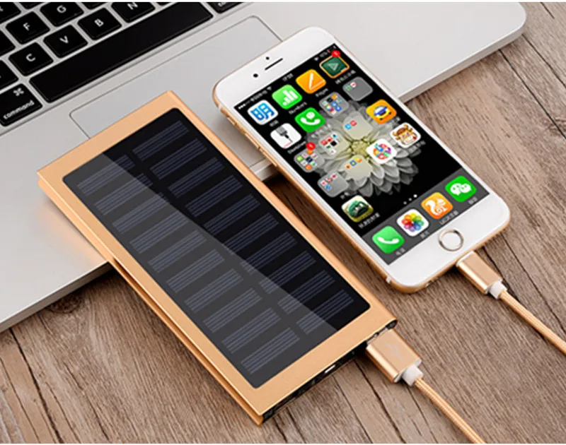 imágenes para Ultra Delgado 20000 mAh Banco de la Energía Solar luces LED de luz de fondo con Slim Externa Powerbank cargador solar para el teléfono móvil/al aire libre imágenes para Ultra Delgado 20000 mAh Banco de la Energía Solar luces LED de luz de fondo con Slim Externa Powerbank cargador solar para el teléfono móvil/al aire libre
