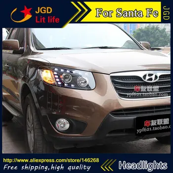 

Auto Part Style LED Head Lamp for Hyundai Santa Fe SantaFe led headlights drl hid Bi-Xenon Lens low beam
