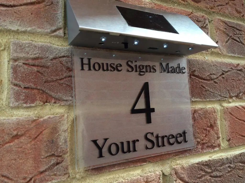 

House Sign with Solar Light / Modern House Sign / House Plaque / House Number