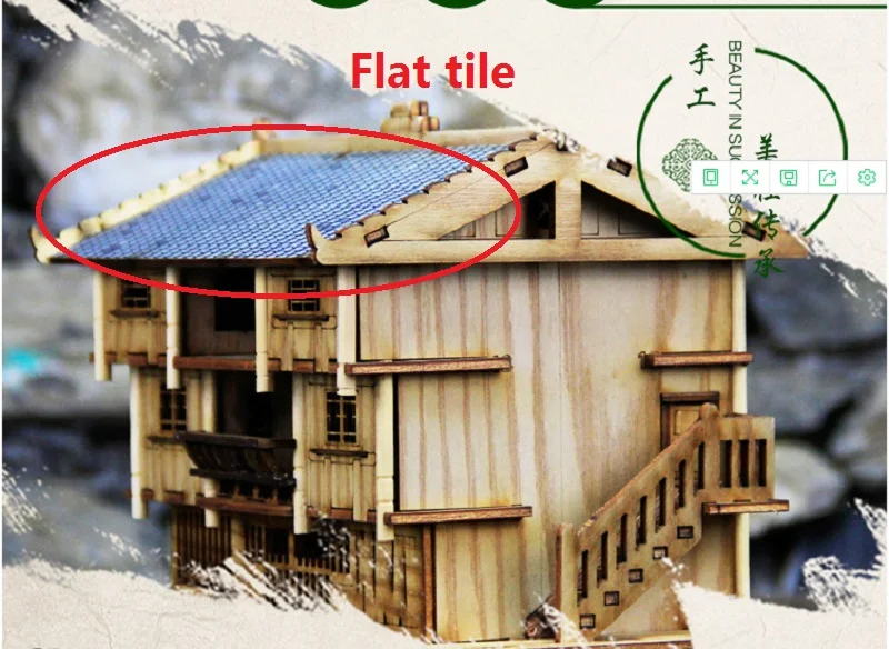 Китайская национальная архитектура, модель, набор, классика, Miao, ходовые здания, сделай сам, деревянные модели, наборы - Цвет: Flat tile