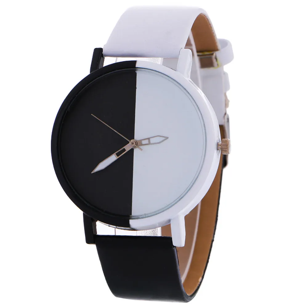 

2018 New Casual Neutral Black and White Pattern Fashion Leather Daily Lover's Creative Quartz Wrist Watch Gifts naviforce f80