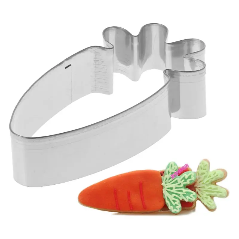 

Easter Carrot Stainless Steel Cookie Cutter Biscuit Pastry Cake Decor Baking Fondant DIY Mold Tools