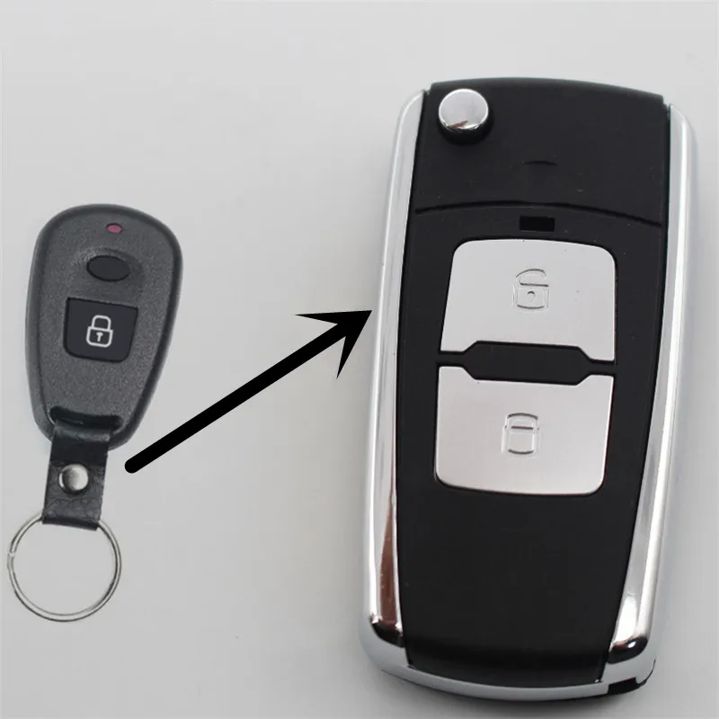 

FLYBETTTER 2Button Modified Flip Folding Remote Key Case Shell For Hyundai Santafe Key Fob Case With Battery Holder G152