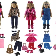 5 шт. кукольная одежда+ 6 пар очков+ 4 пары обуви+ 3 трико+ 4 сумки+ 1 полотенце для 18 дюймов американская кукольная кукла S17