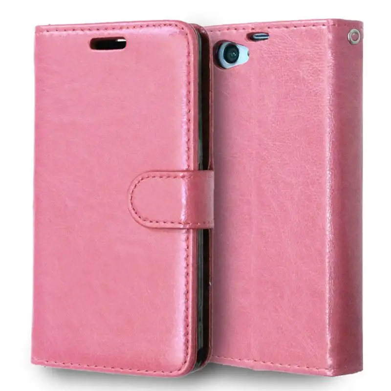 Stand Flip book Style phone case PU leather flip cover case for Sony Xperia Compact z1mini wallet design case with Card Solt