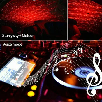 

USB LED Car Atmosphere Ambient Star Light Voice remote Control Colorful Music Sound Lamp Christmas Interior Decorative Light