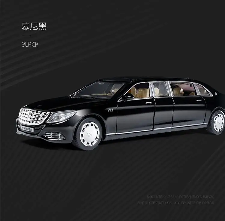 1:32 Toy Car Maybach S650 Extended edition Metal Toy Alloy Car Diecasts & Toy Vehicles Car Model light sound Toys For Children 7